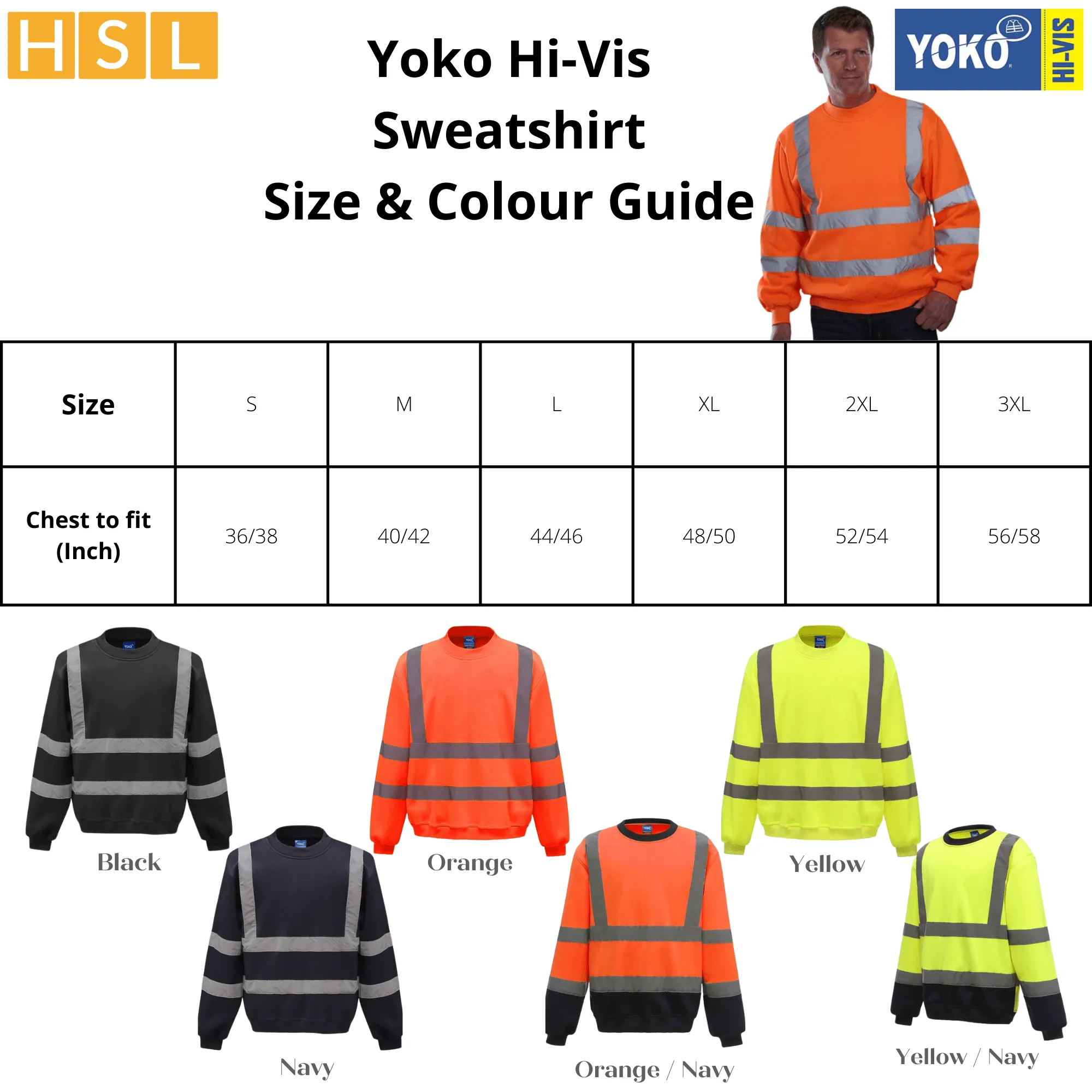 10 For £200 Yoko Hi-Vis Sweatshirt Bundle Deal