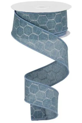 1.5" Chicken Wire Ribbon:  Faded Denim (10 Yards)