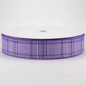 1.5" Cornelia Plaid Ribbon: Purple, Lavender & White (50 Yards)