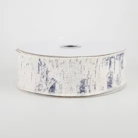 1.5" Cotton Birch Bark Ribbon: Ivory, Smoke Blue, Navy (10 Yards)