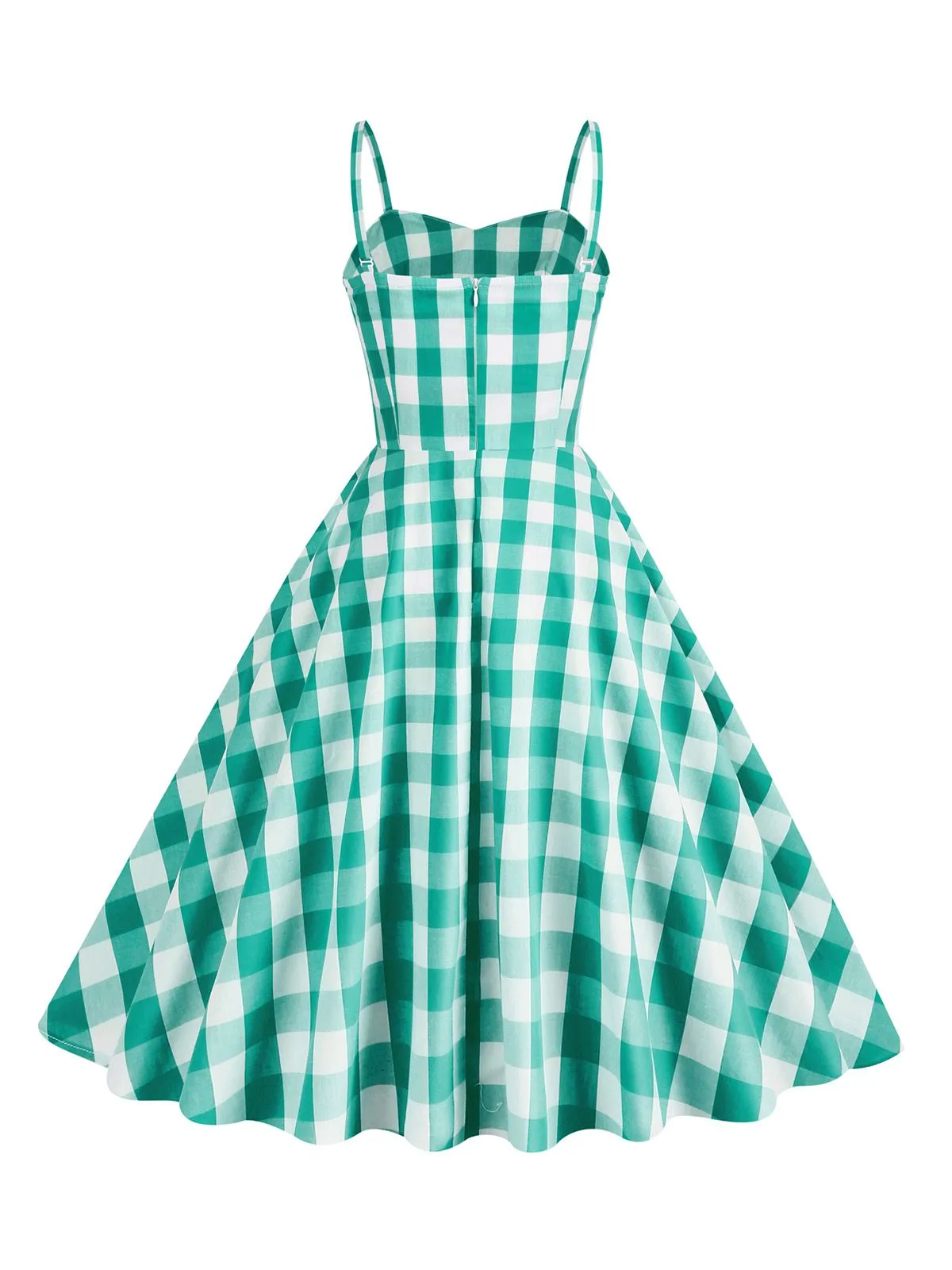 1950s Plaid Strap Swing Dress