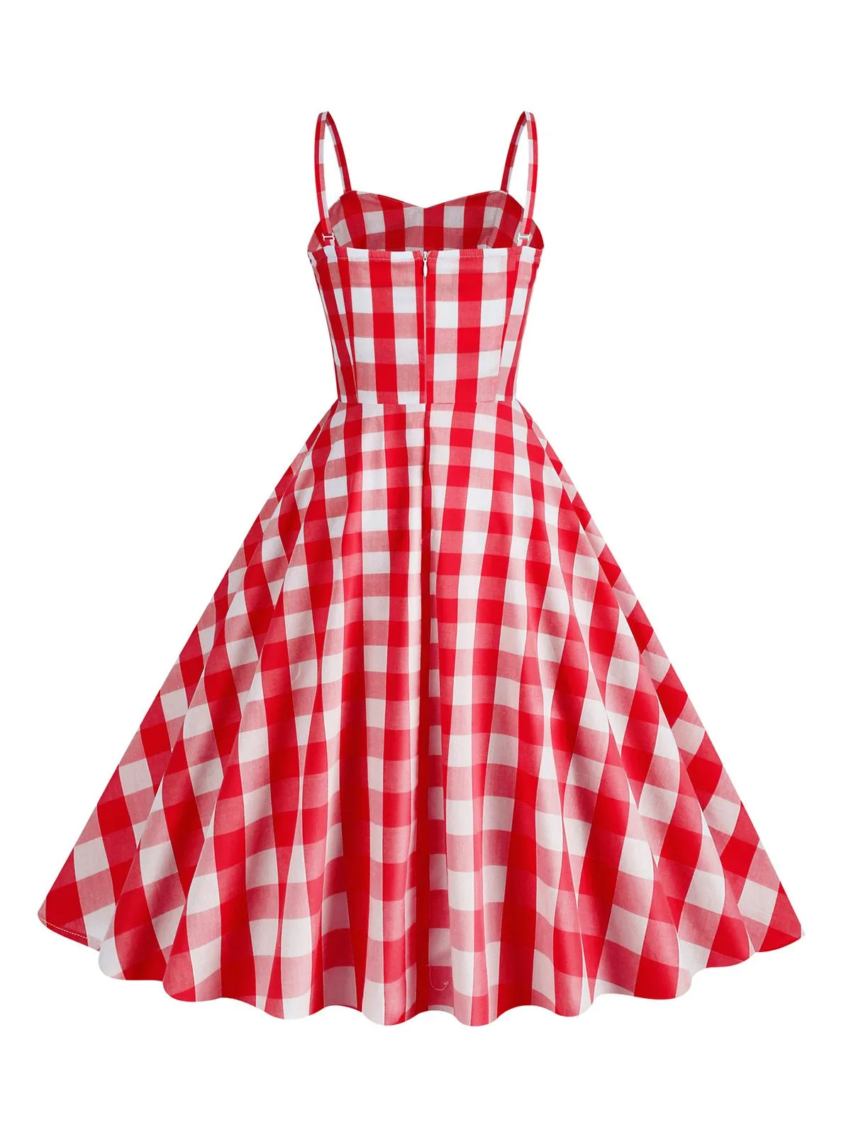 1950s Plaid Strap Swing Dress