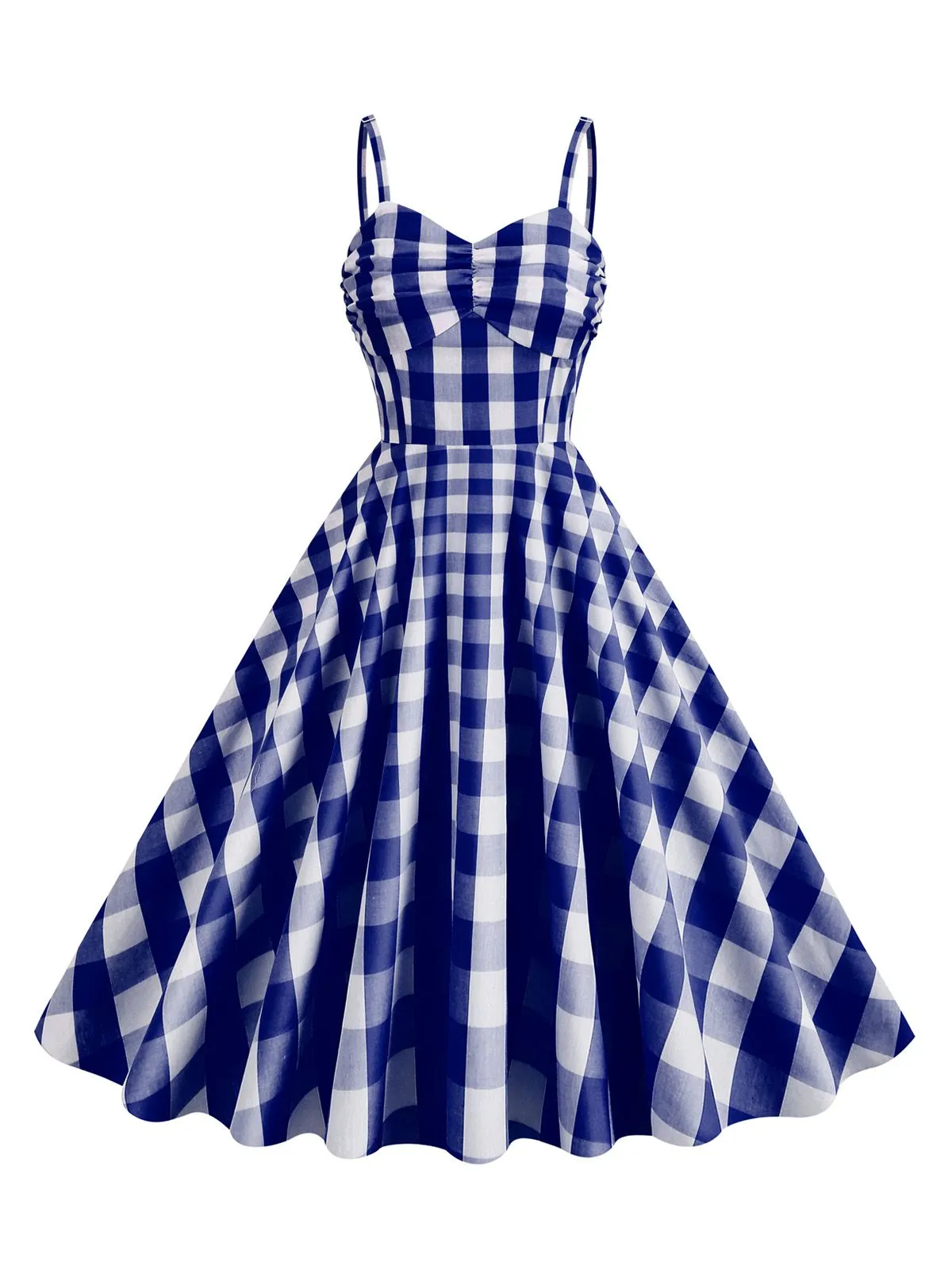 1950s Plaid Strap Swing Dress