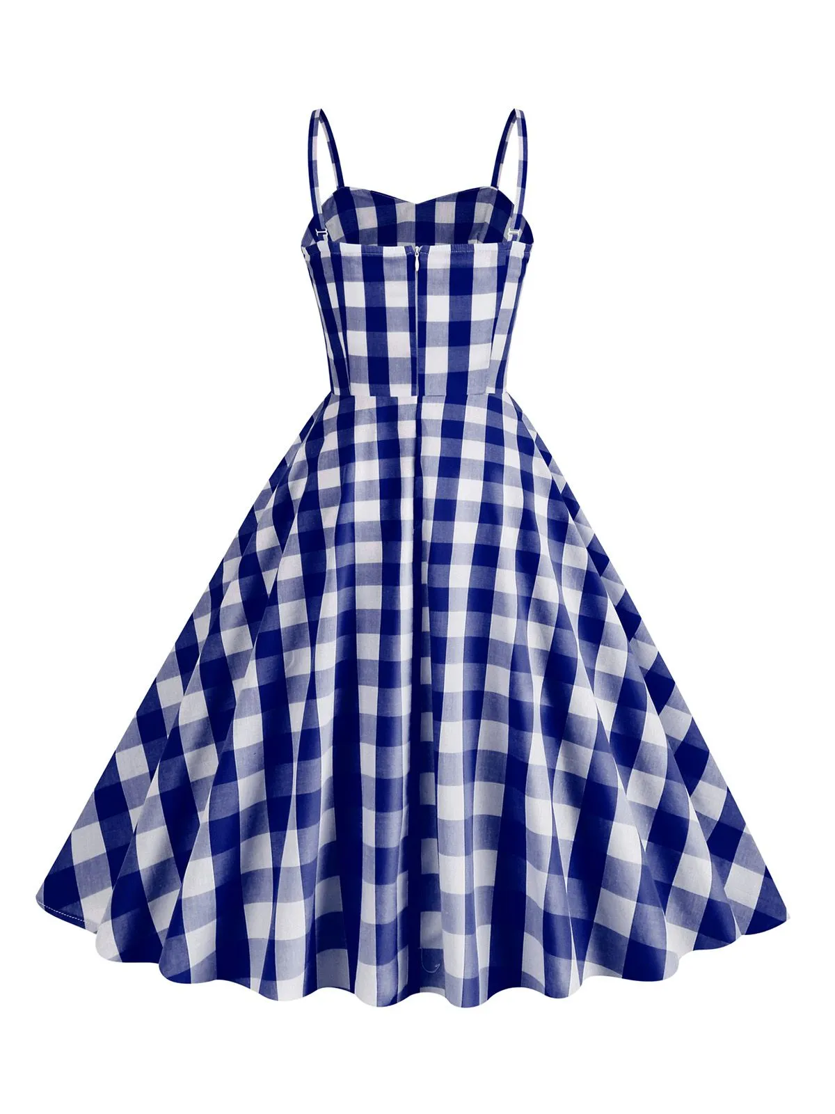 1950s Plaid Strap Swing Dress