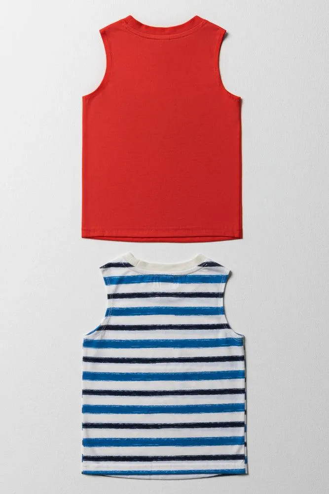 2 Pack Surf Sleeveless Vests Red