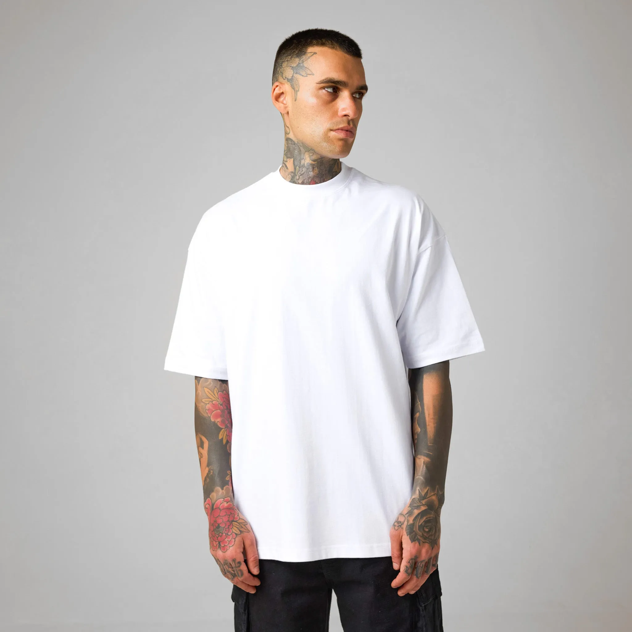 3 Pack Box Fit T-Shirt | Black Off-White White