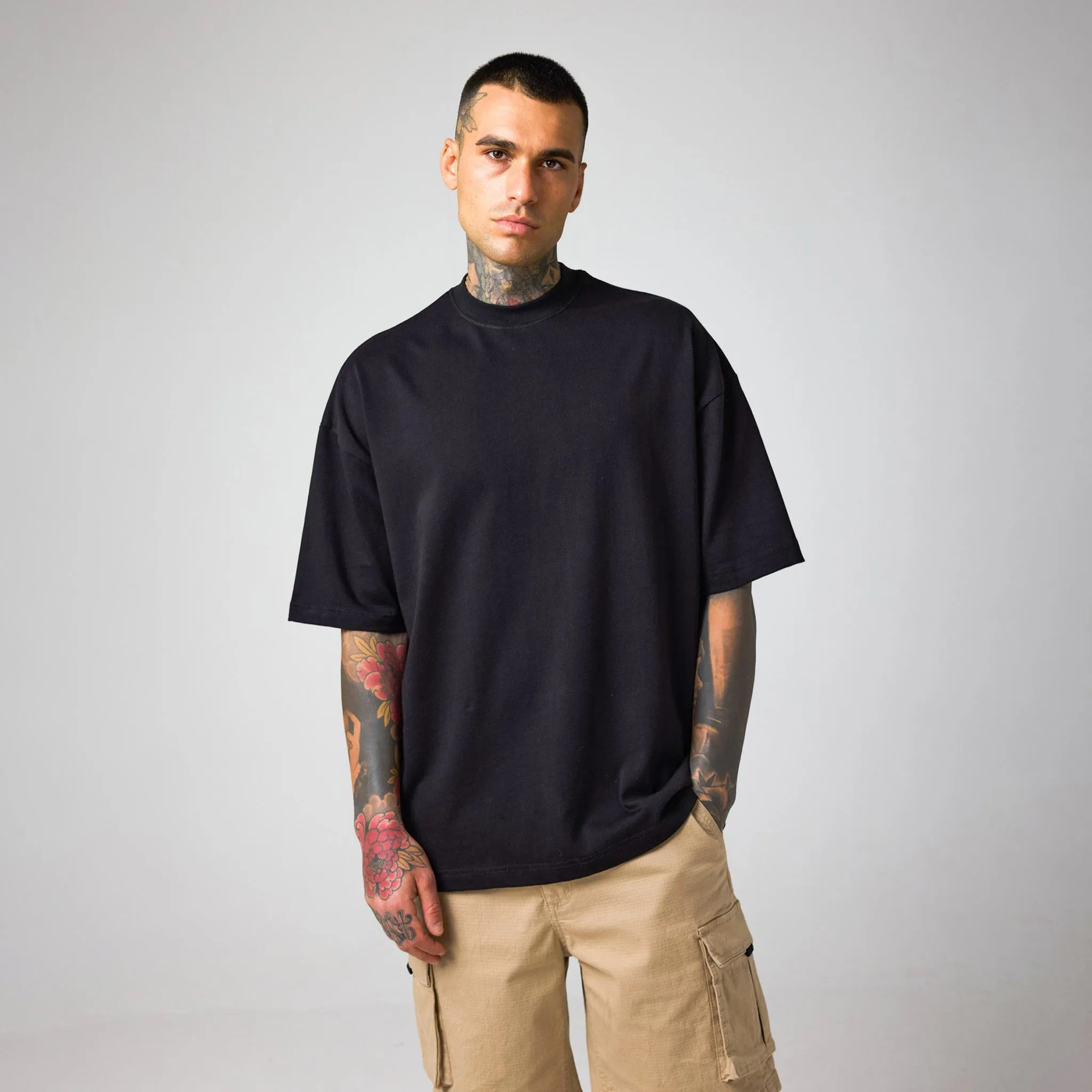 3 Pack Box Fit T-Shirt | Black Slate White