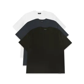 3 Pack Box Fit T-Shirt | Black Slate White