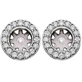 3/4ct Diamond Earring Studs Jackets 14K White  (5.5-6mm)