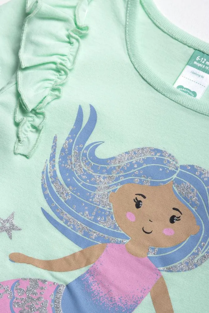 3D Novelty T-Shirt Mermaid Green