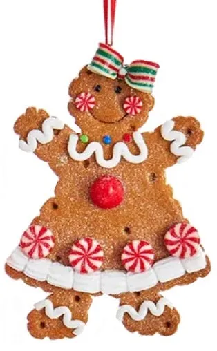 4" Claydough Gingerbread Boy and Girl Ornaments