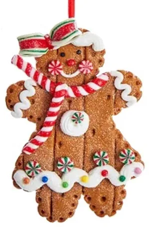 4" Claydough Gingerbread Boy and Girl Ornaments