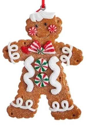 4" Claydough Gingerbread Boy and Girl Ornaments