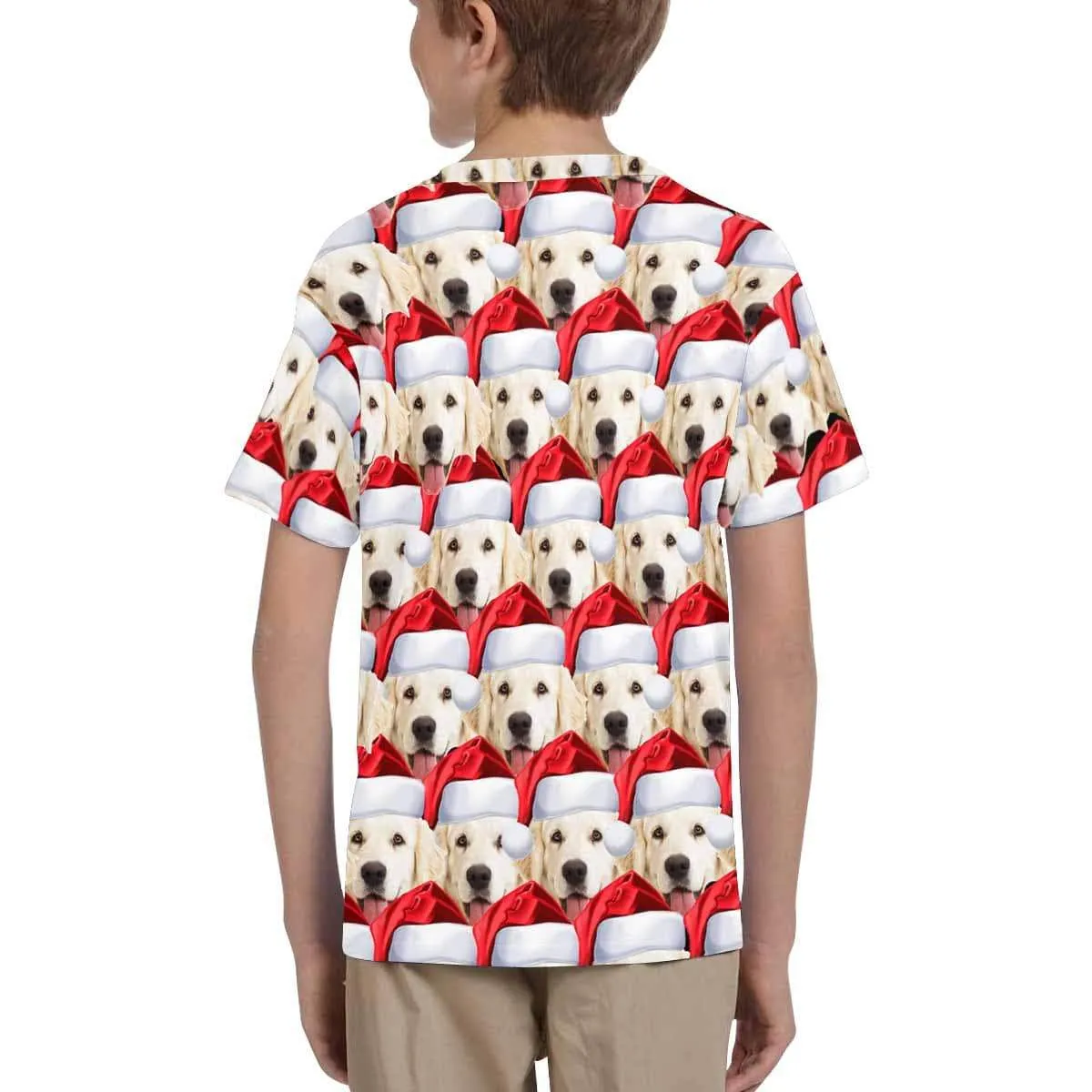 #6-15Y Custom Face Seamless Dog Kid's All Over Print T-shirt