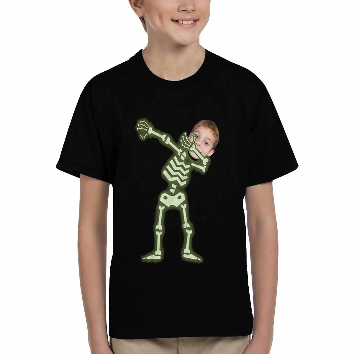 #6-15Y Custom Face Skeleton Kid's All Over Print T-shirt