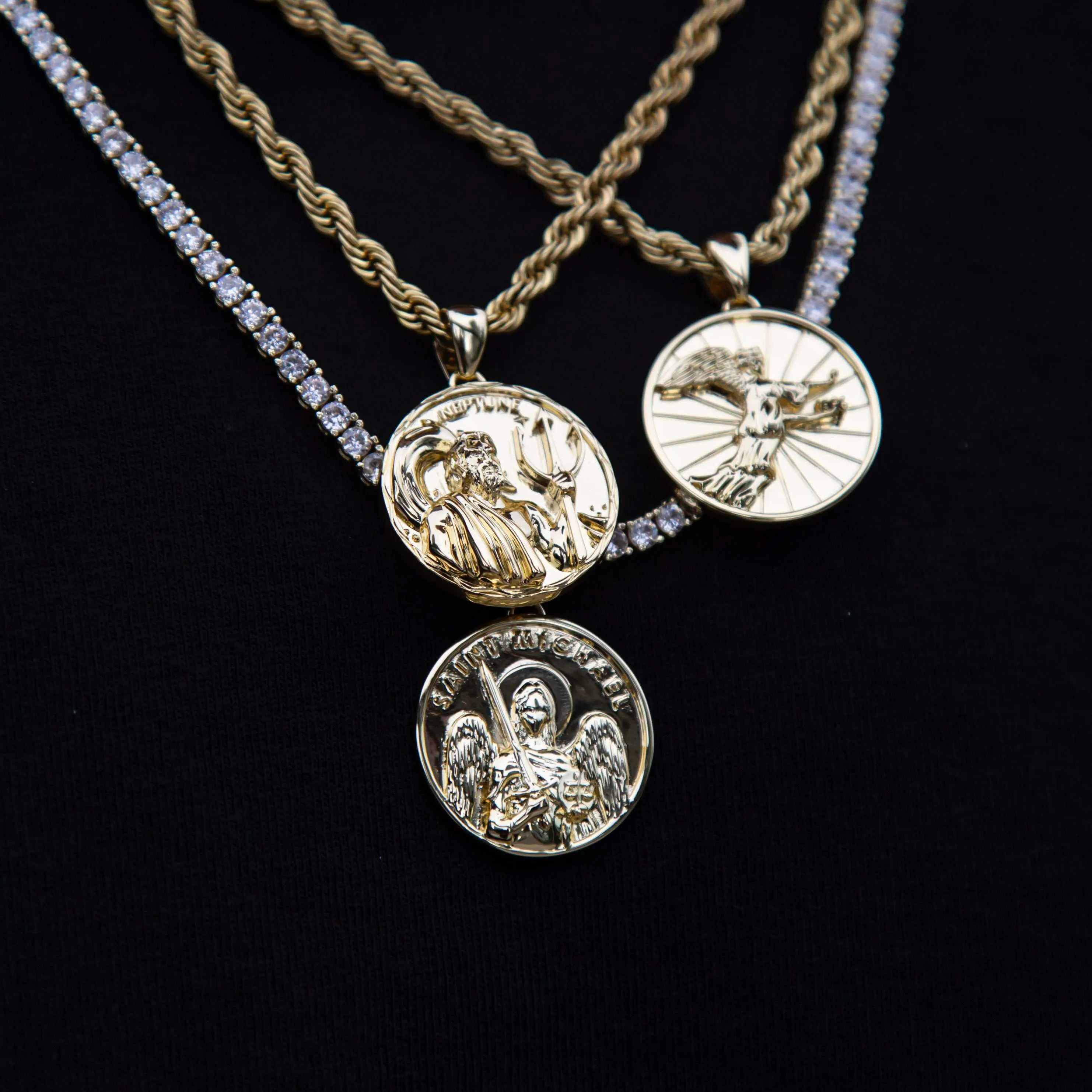 70% OFF Saint Michael Coin Pendant