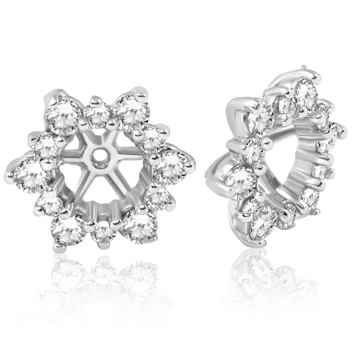 7/8 Ct Diamond Earring Studs Jackets 14K White Gold (5.5-6mm)