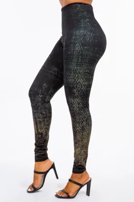 Abstract Geometric Print Leggings