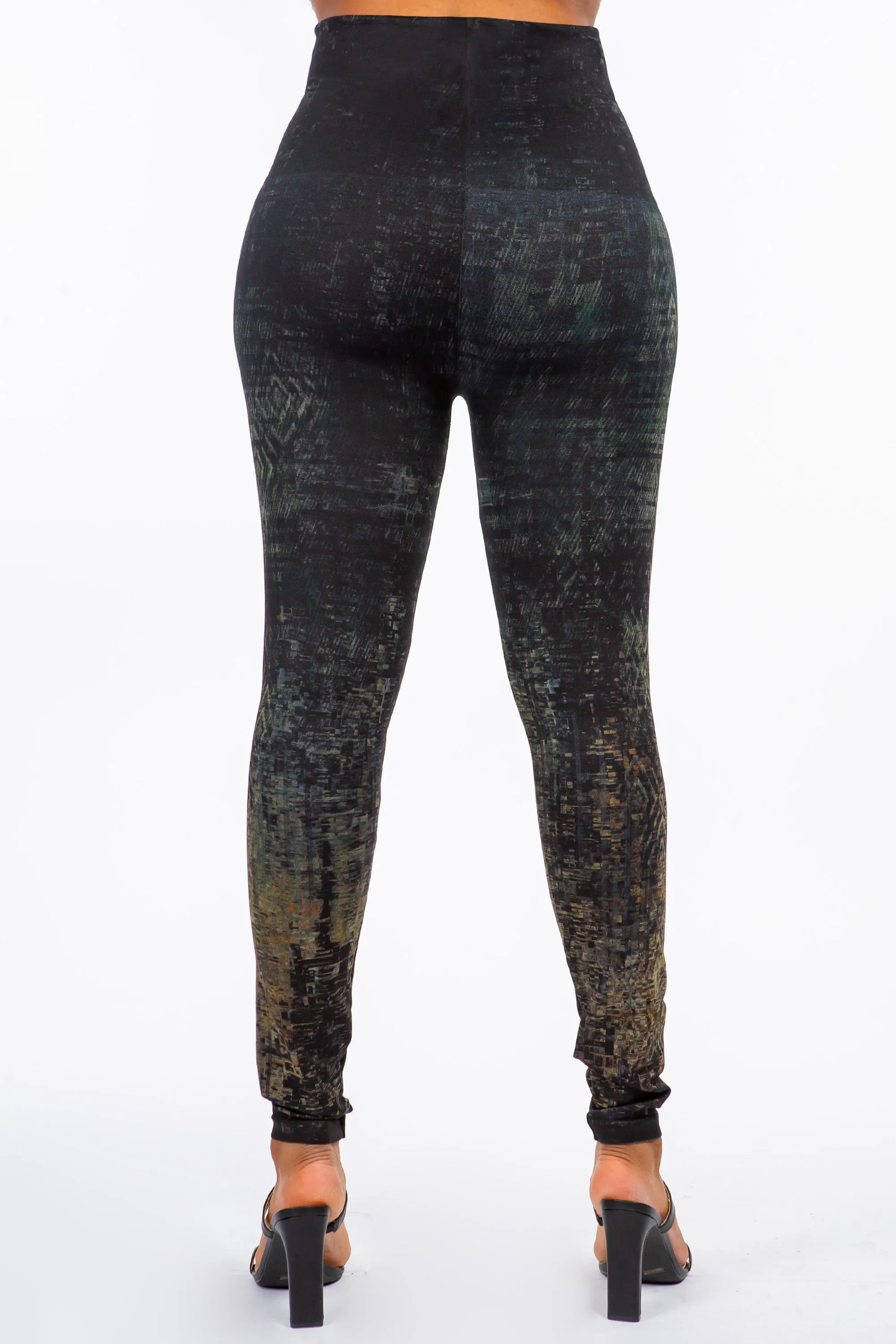 Abstract Geometric Print Leggings