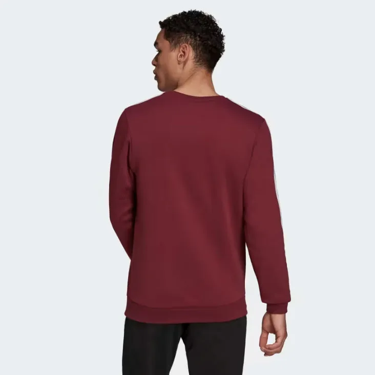 AD - Men 'Burgundy' Essentials 3 Stripes Terry Sweatshirt AD259