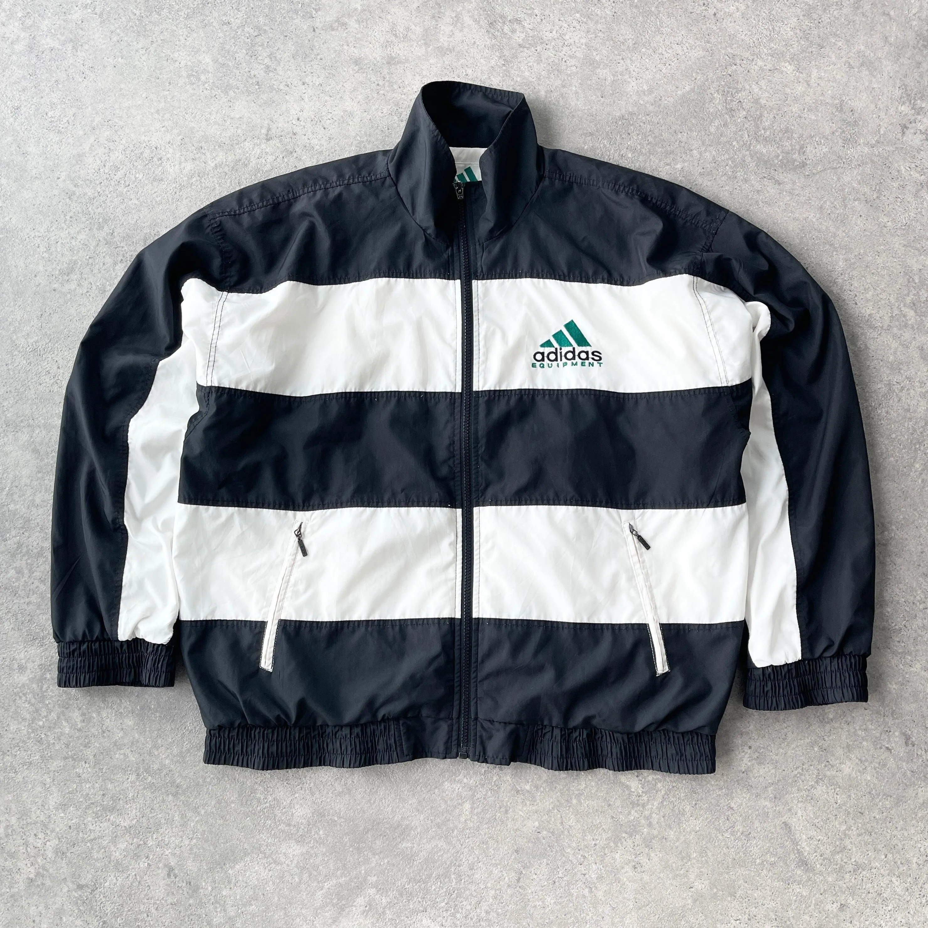 Adidas Equipment 1990s striped embroidered shell jacket (M)