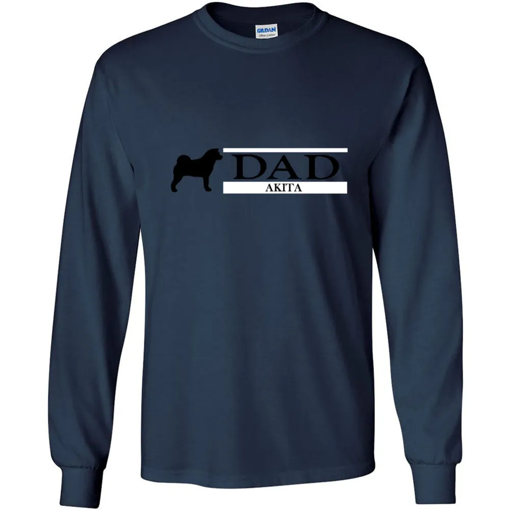 Akita Dad Black Ultra Cotton Long Sleeve T-Shirt