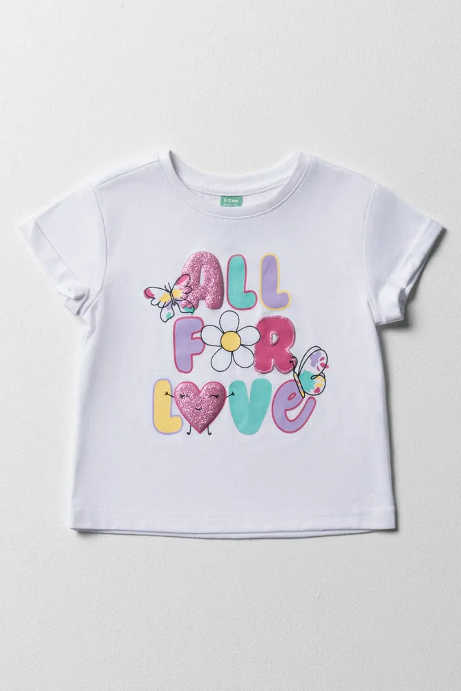 All For Love Short Sleeve T-Shirt White