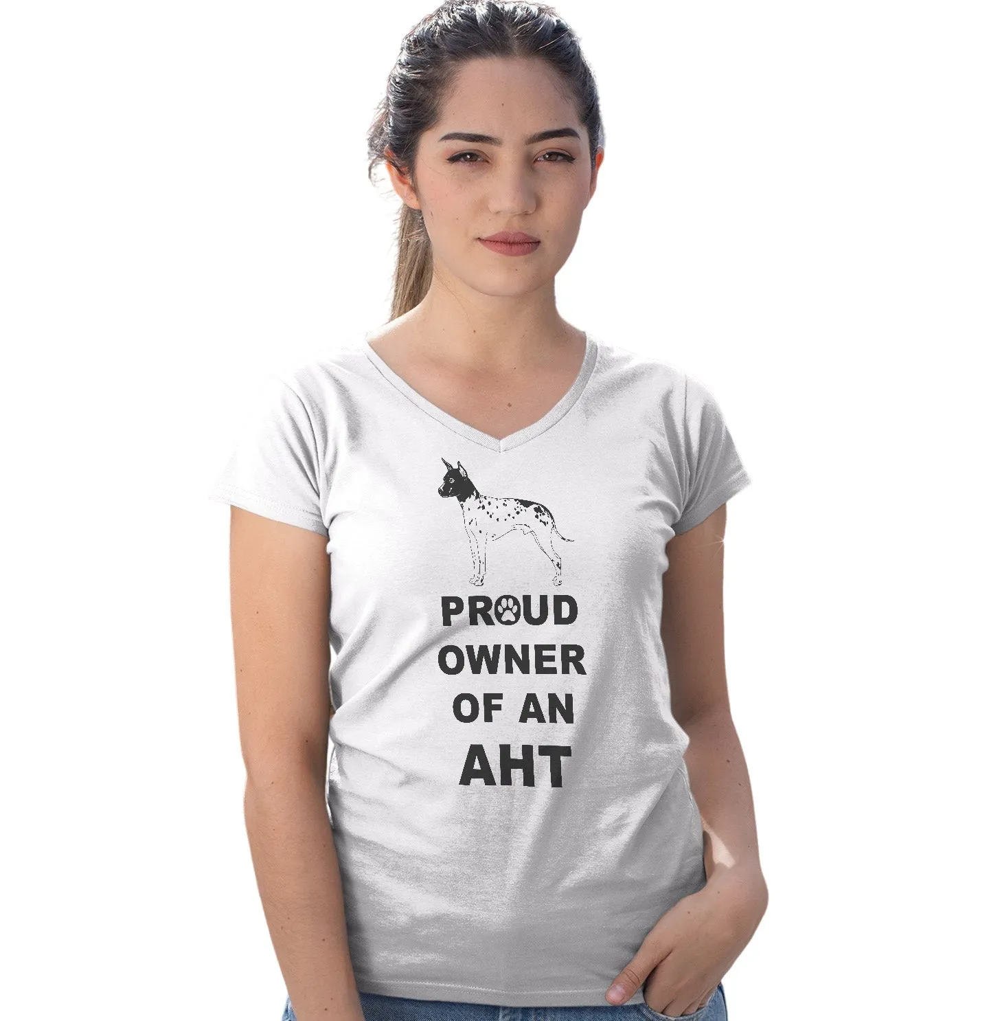 American Hairless Terrier Proud Owner - Women's V-Neck T-Shirt