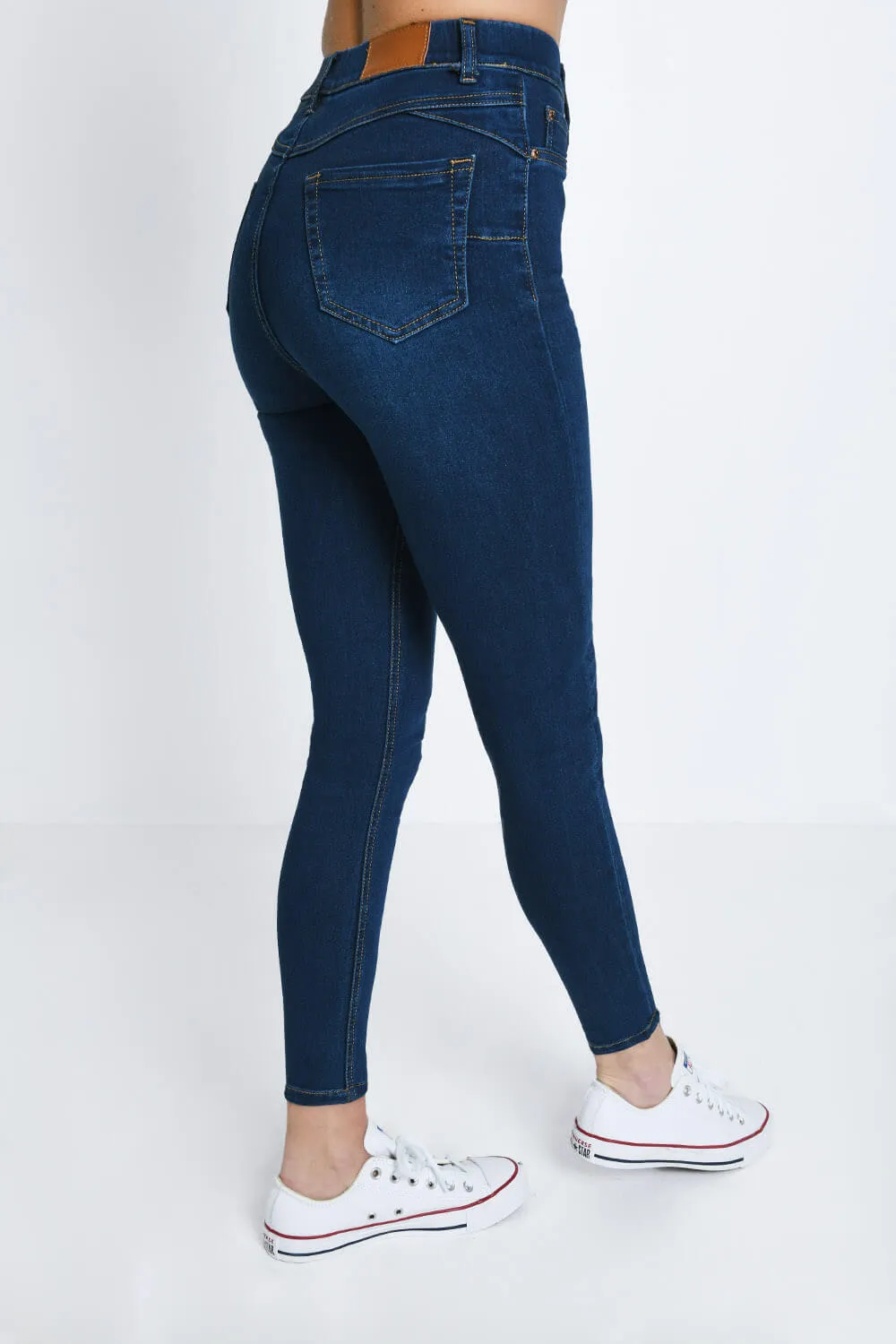 Ankle Grazer Jeggings - Dark Blue