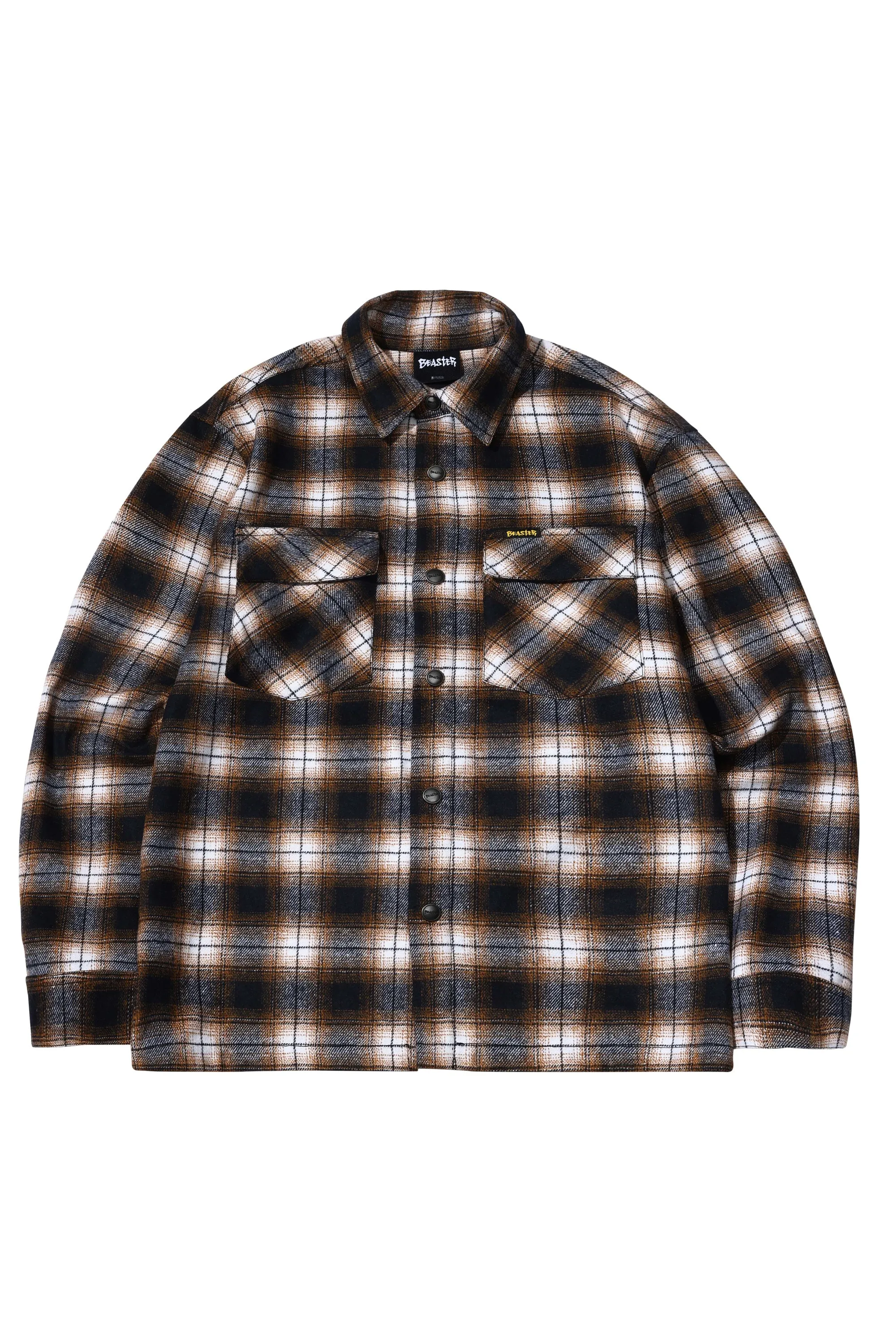 Applique Plaid Shirt Jacket