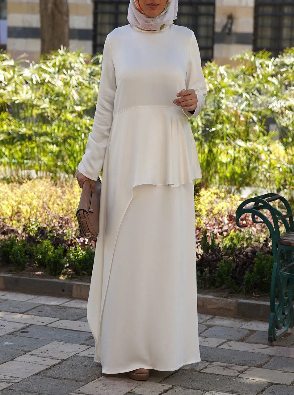 Asymmetric Peplum Maxi Dress