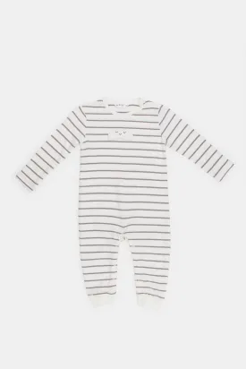 Babies White Striped Romper