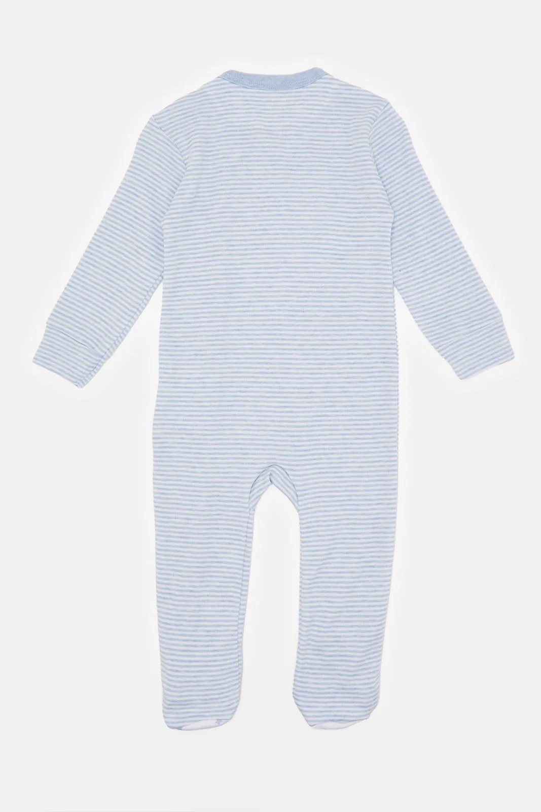 Baby Blue Striped Sleepsuit