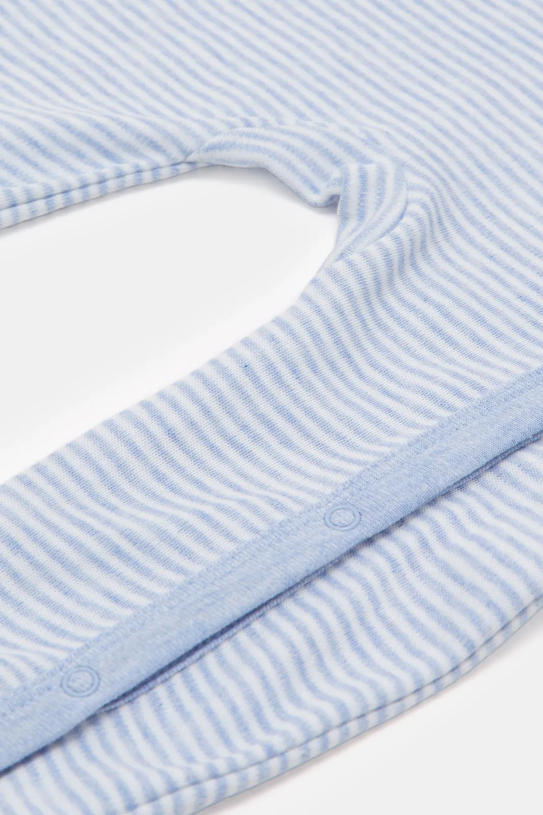 Baby Blue Striped Sleepsuit