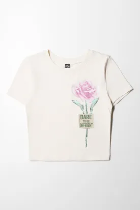 Baby Tee With Side Rose Pink Tint