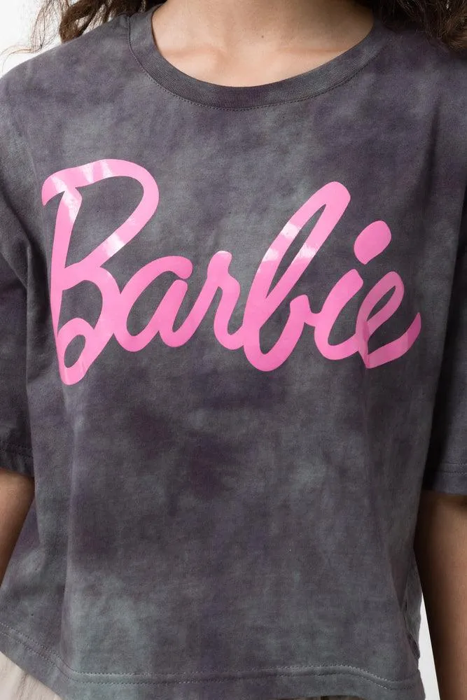 Barbie Oversized Short Sleeve T-Shirt Dark Grey