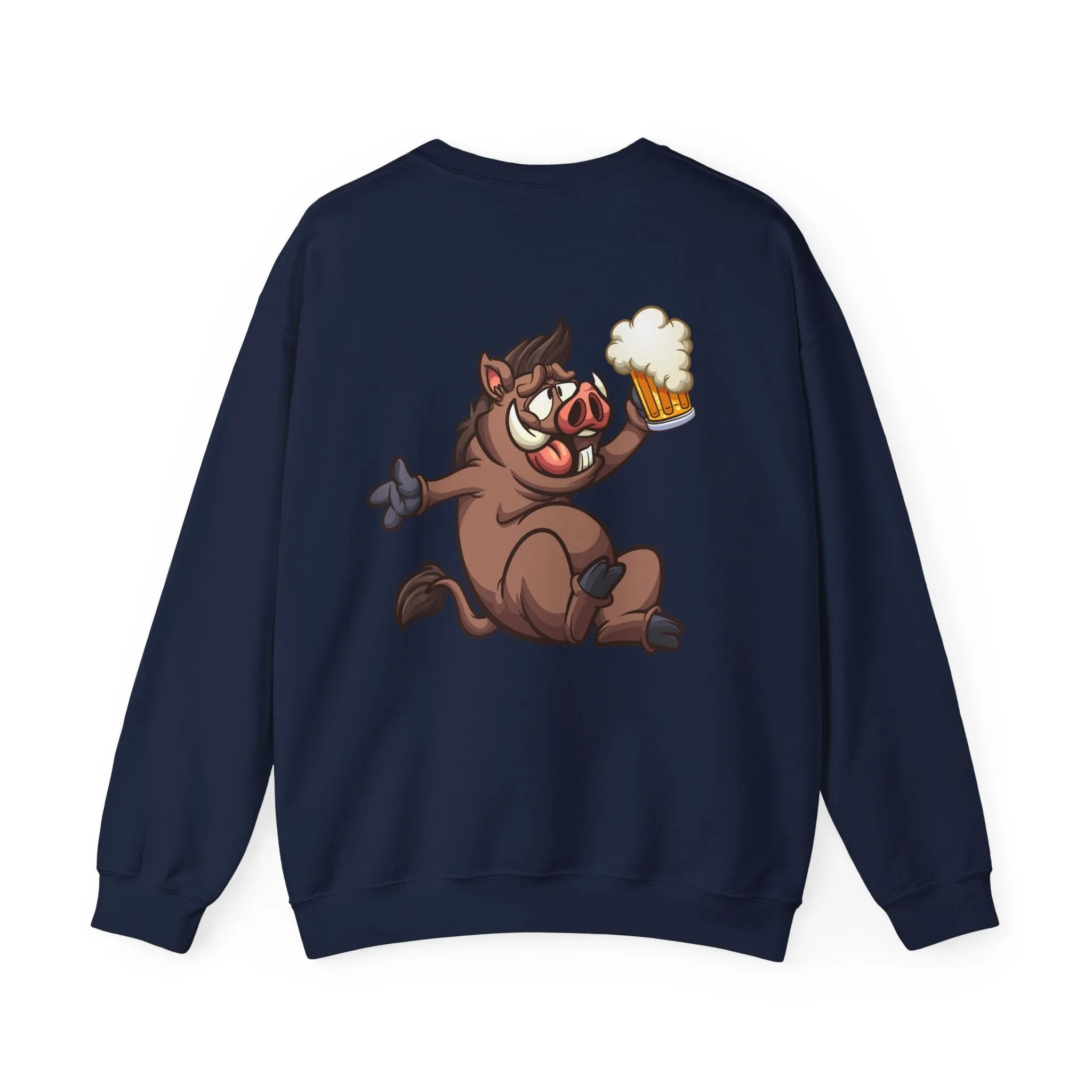 Beer Drinking Boar Crewneck Sweatshirt