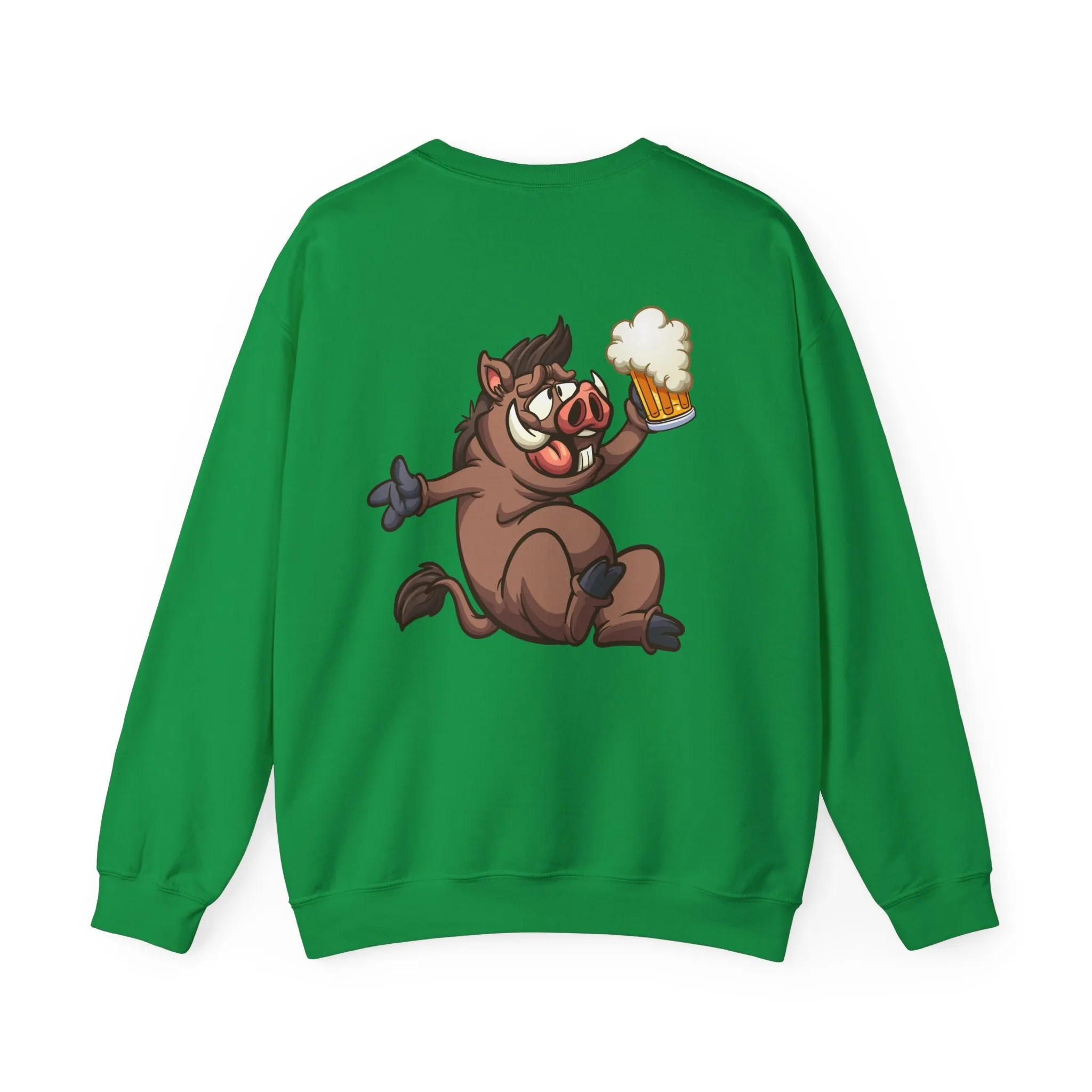 Beer Drinking Boar Crewneck Sweatshirt