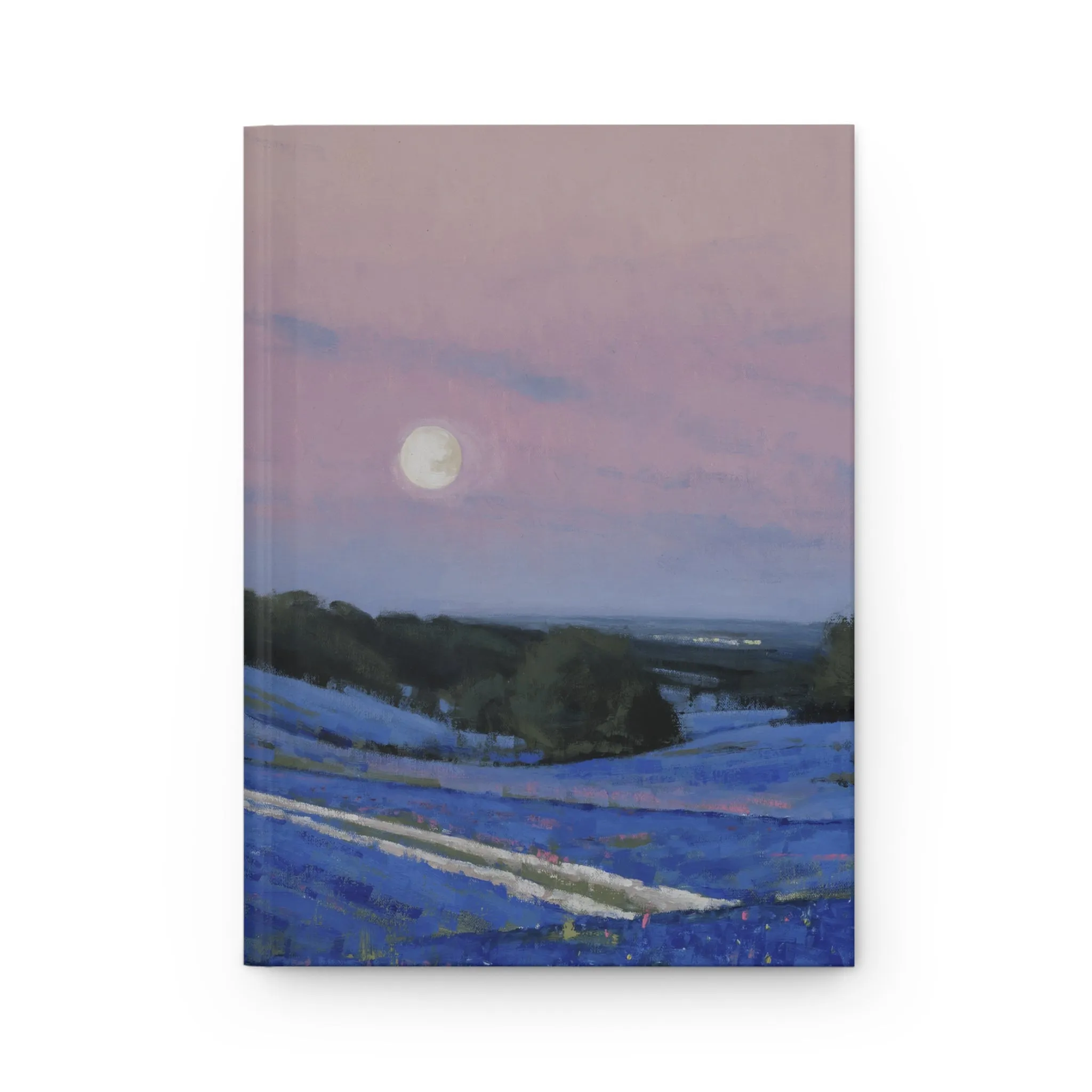 Ben Bauer: "Hill County Moonrise, Blue Bonnets" - Hardcover Journal Matte