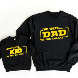 Best Dad & Kid Star Galaxy Matching Black Sweatshirts