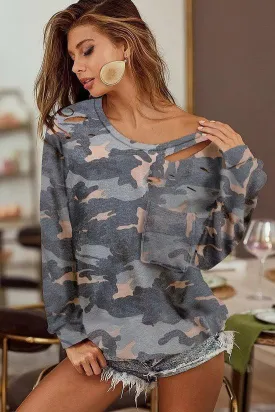 BiBi Camo Cut Out Top