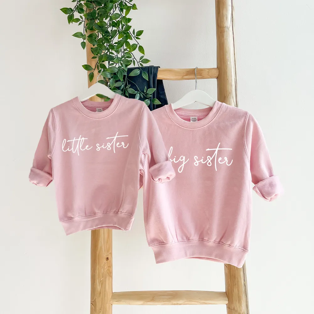 Big & Little Siblings Script Kids Sweatshirts