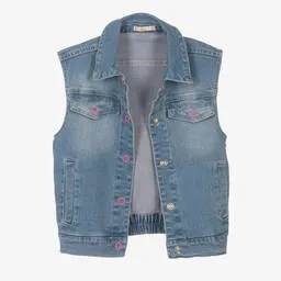 Billieblush Girls Blue Sleeveless Denim Jacket