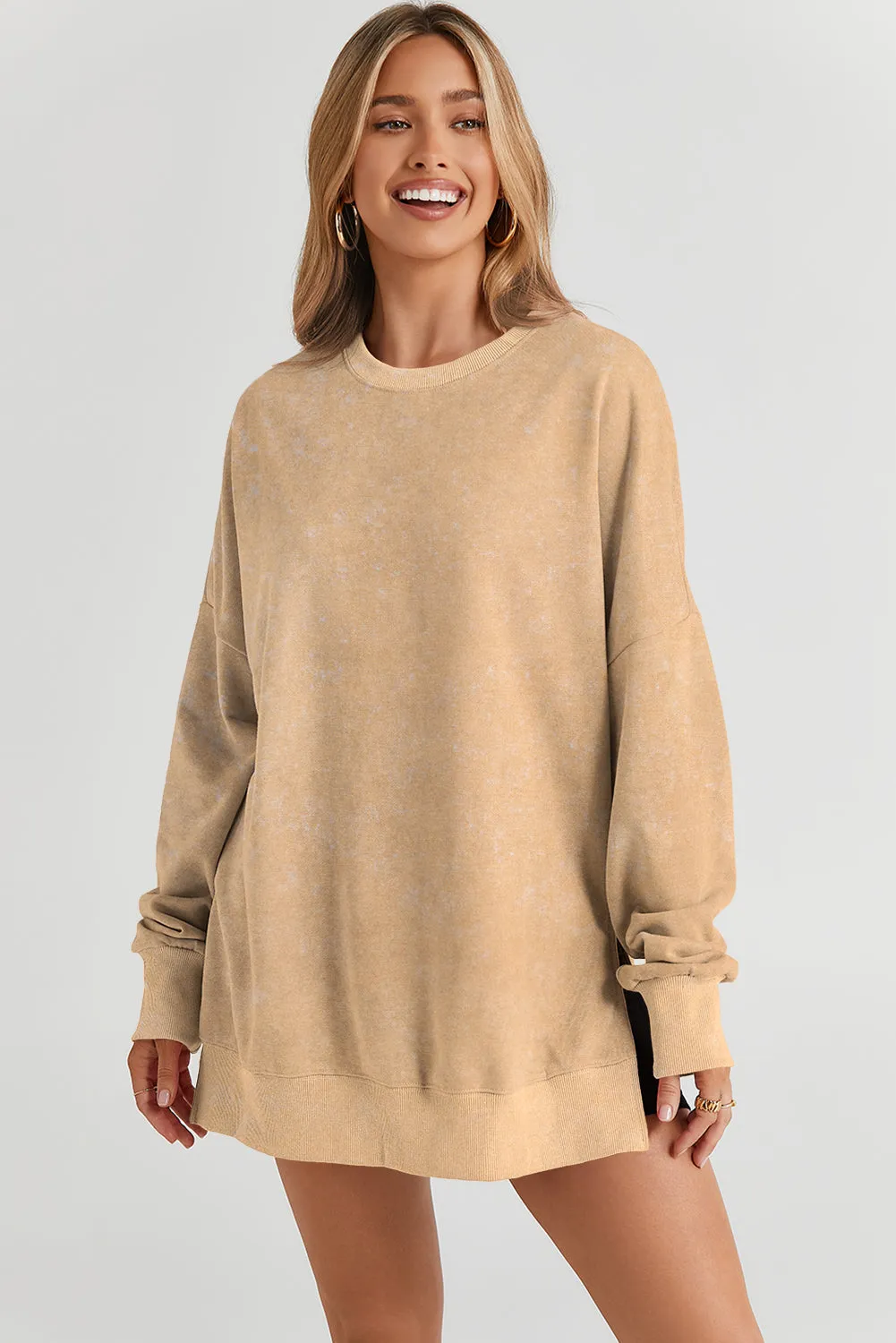 Bishop Sleeve Slit Sweatshirt