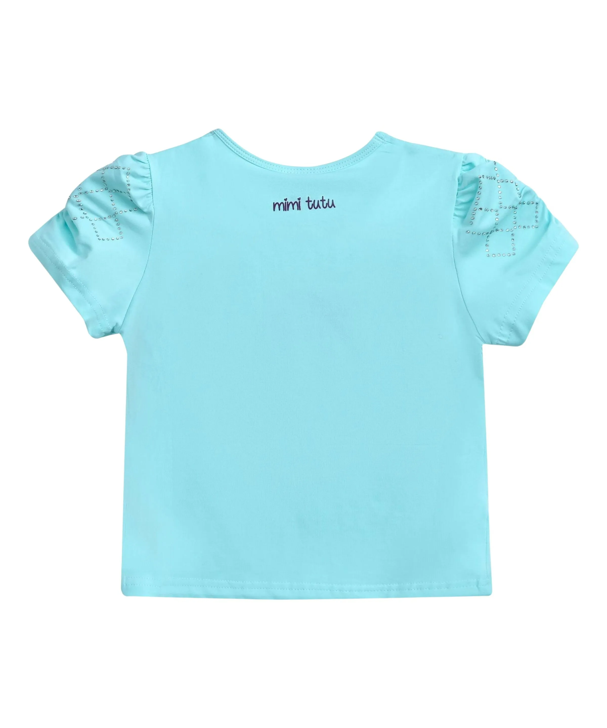 Blue Flowers Applique T-Shirt