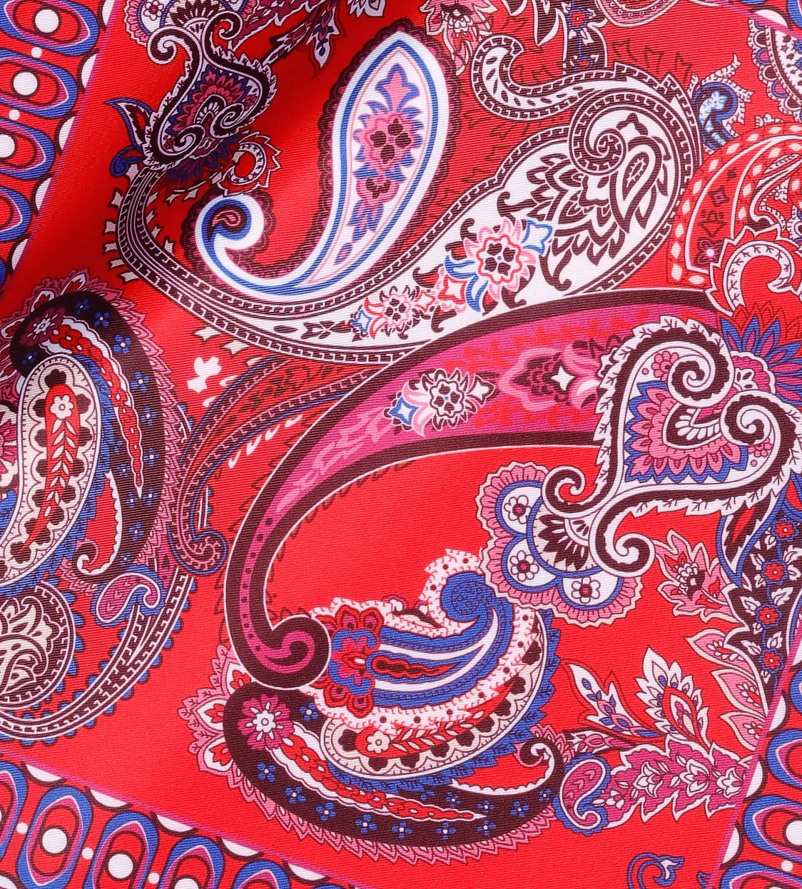 Blue-Red Full Paisley Pocket Square