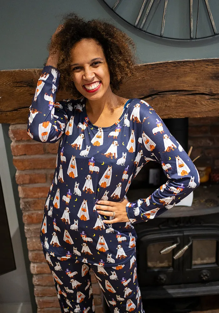 Boo Ghost Dogs Print Pyjama Set