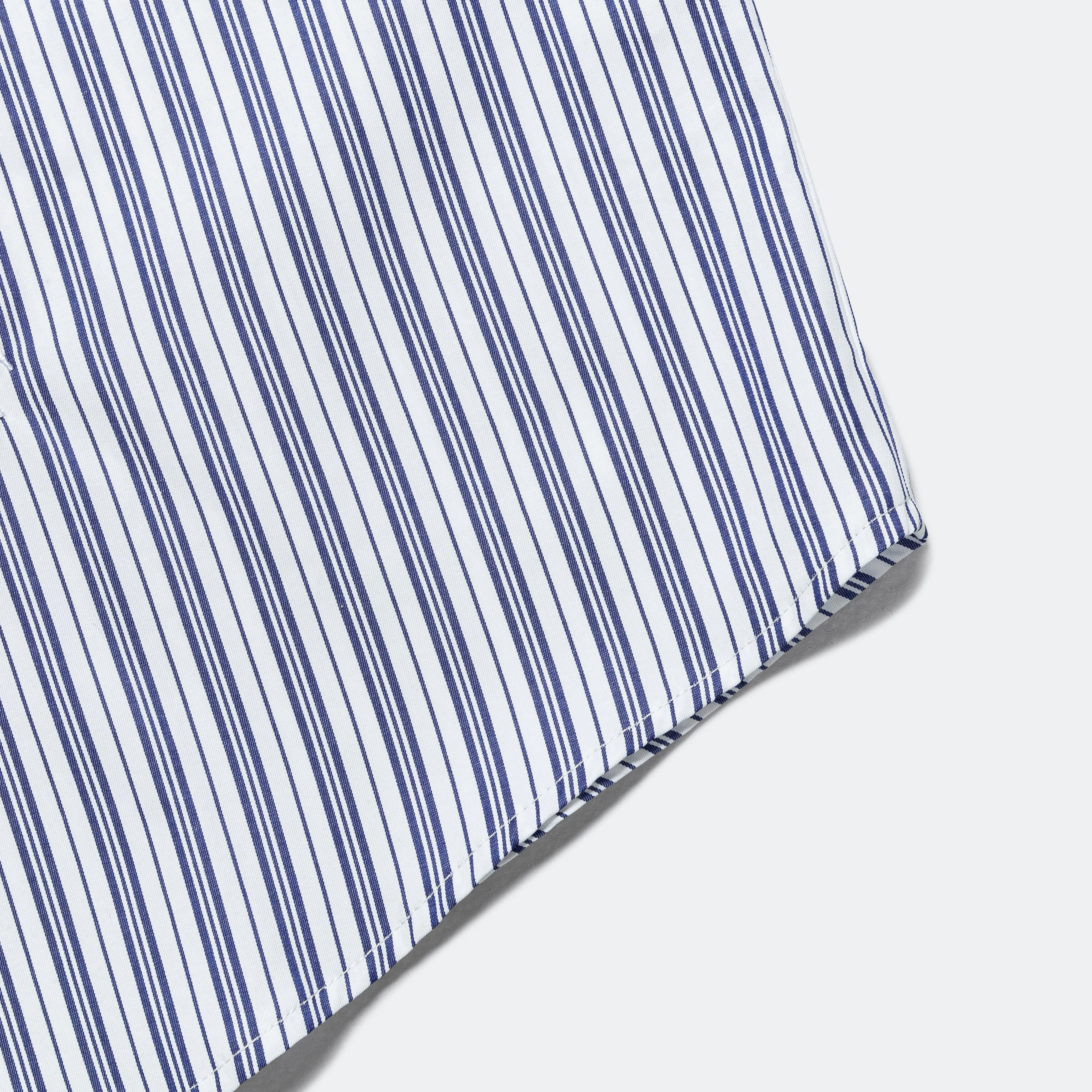 Boxy Striped Button-Up - White/Blue