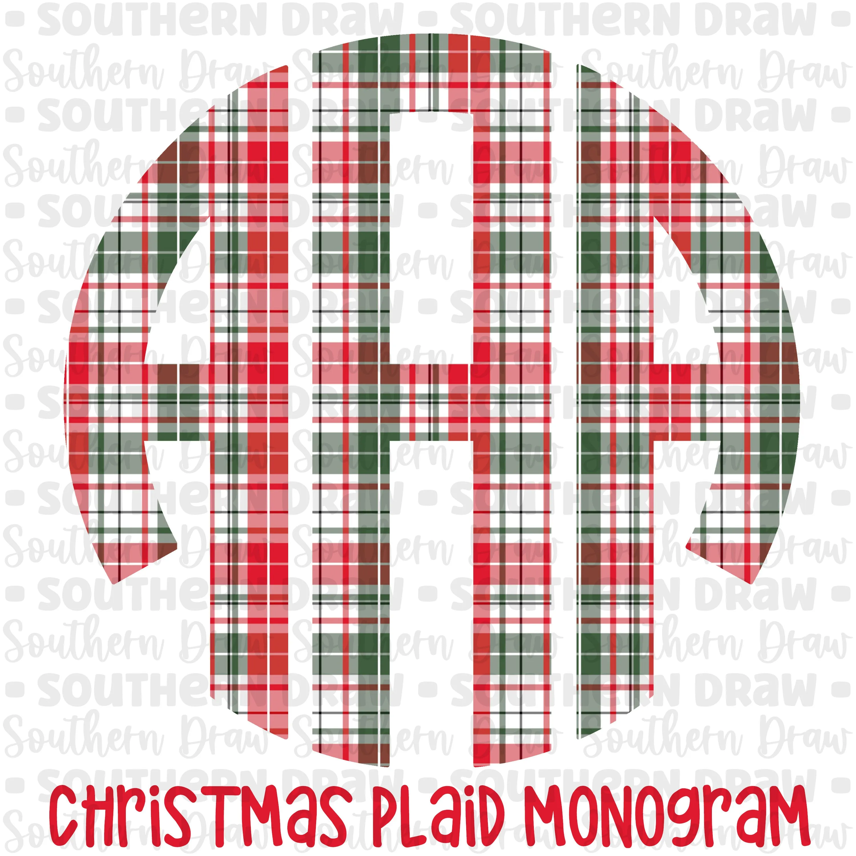 Boy's Christmas Plaid Monogram