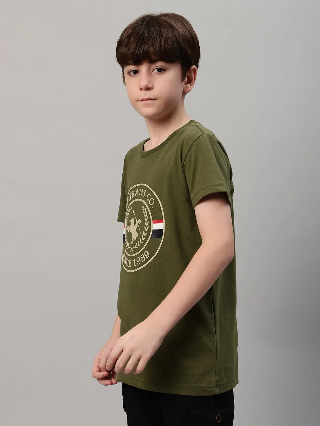 Boy's Green Typographic Print T-Shirt